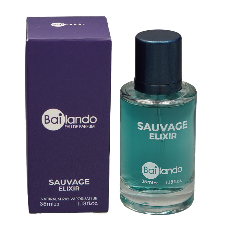 عطر جیبی مردانه بایلندو مدل SAUVAGE ELIXIR با رایحه تلخ حجم 35 میلی‌لیتر