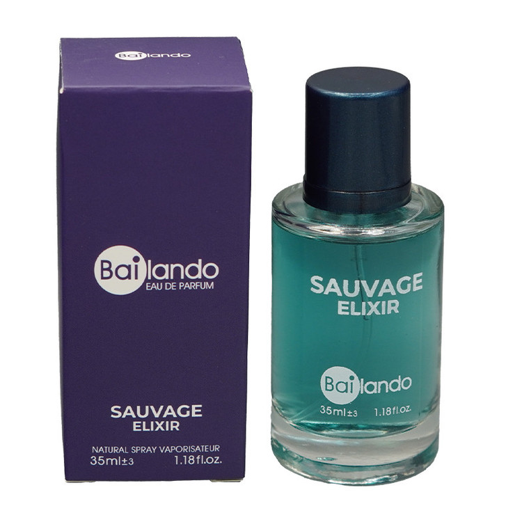عطر جیبی مردانه بایلندو مدل SAUVAGE ELIXIR با رایحه تلخ حجم 35 میلیلیتر