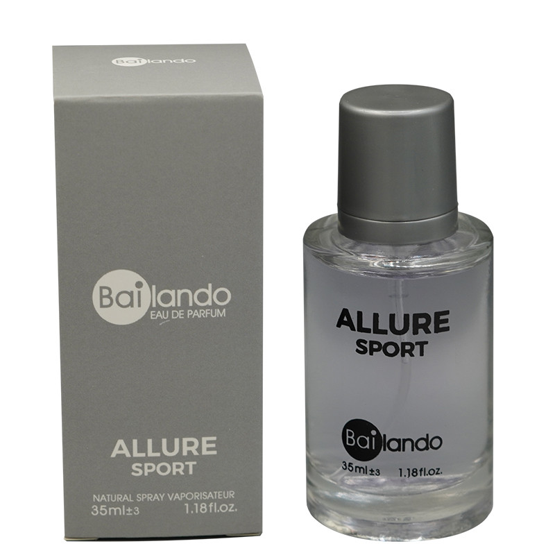 عطر جیبی مردانه بایلندو مدل آلور اسپورت ALLURE SPORT با رایحه شیرین حجم 35 میلی‌لیتر