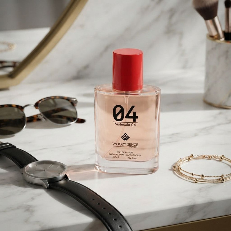 عطر جیبی وودی سنس مدل Molecule 04 با رایحه گرم حجم 30 میلیلیتر
