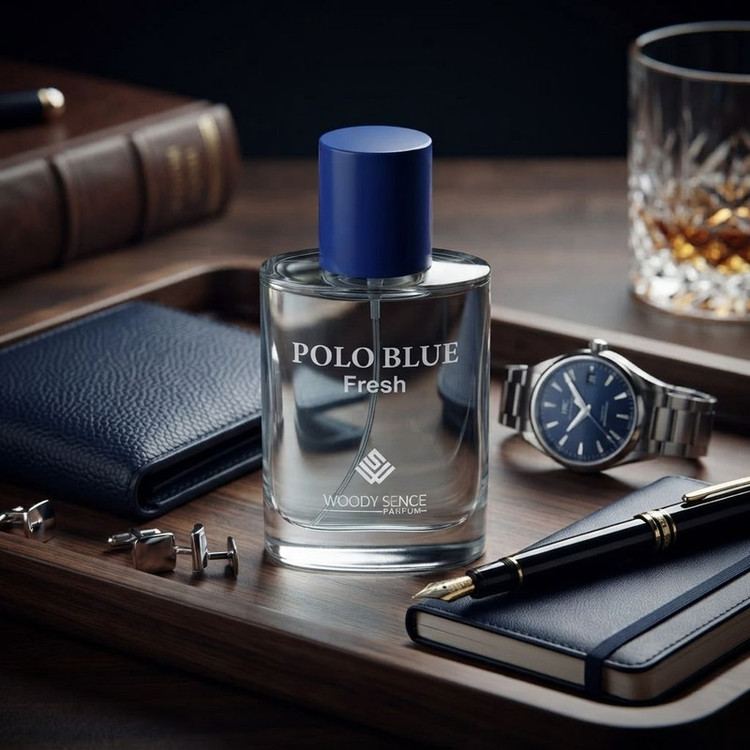 عطر جیبی مردانه وودی سنس مدل Polo Blue Fresh با رایحه تند و معطر حجم 30 میلیلیتر